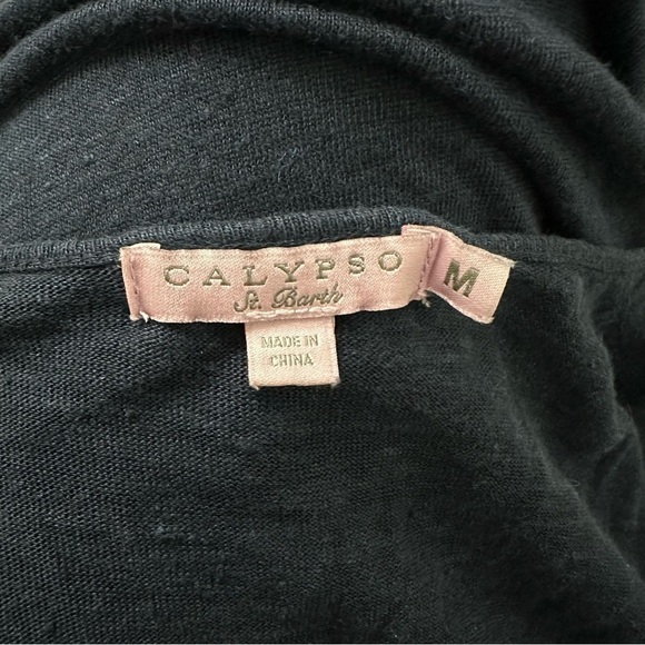 Calypso Saint Barth Open Linen Cardigan Long Sleeve Blue Lightweight Medium READ - Picture 2 of 6